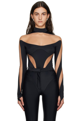 Black Illusion Bodysuit | SSENSE