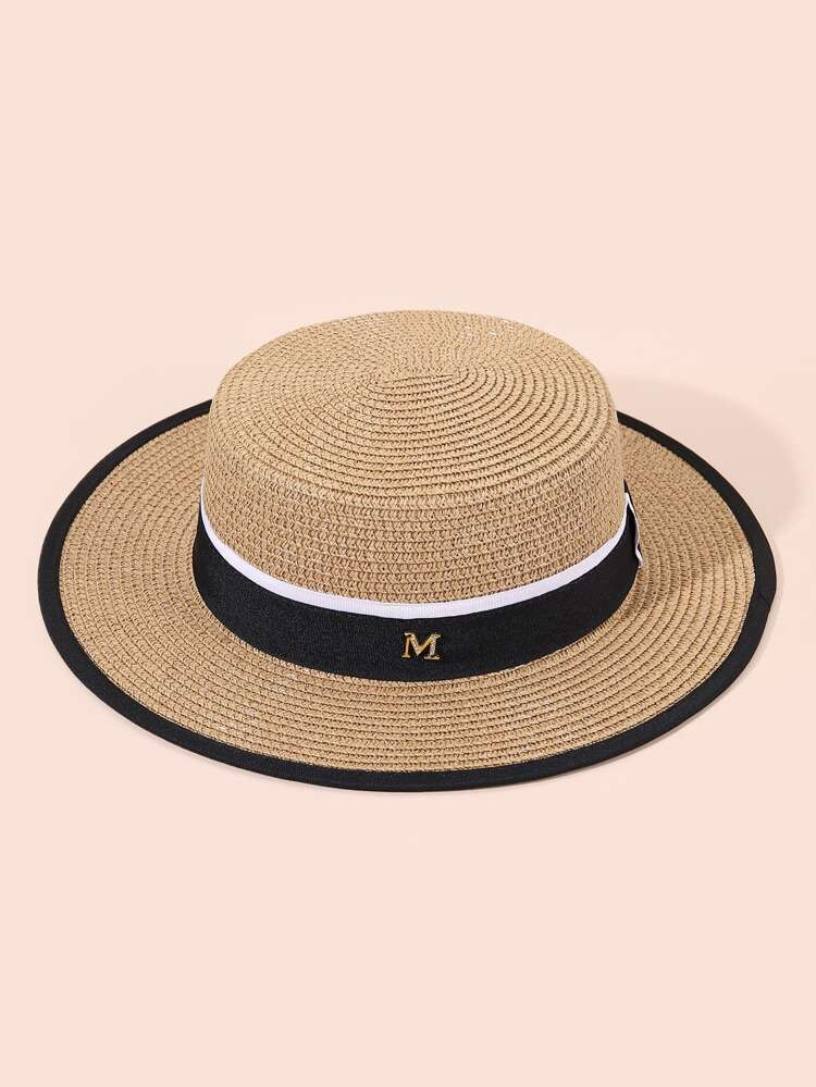Metal Letter Decor Straw Hat | SHEIN
