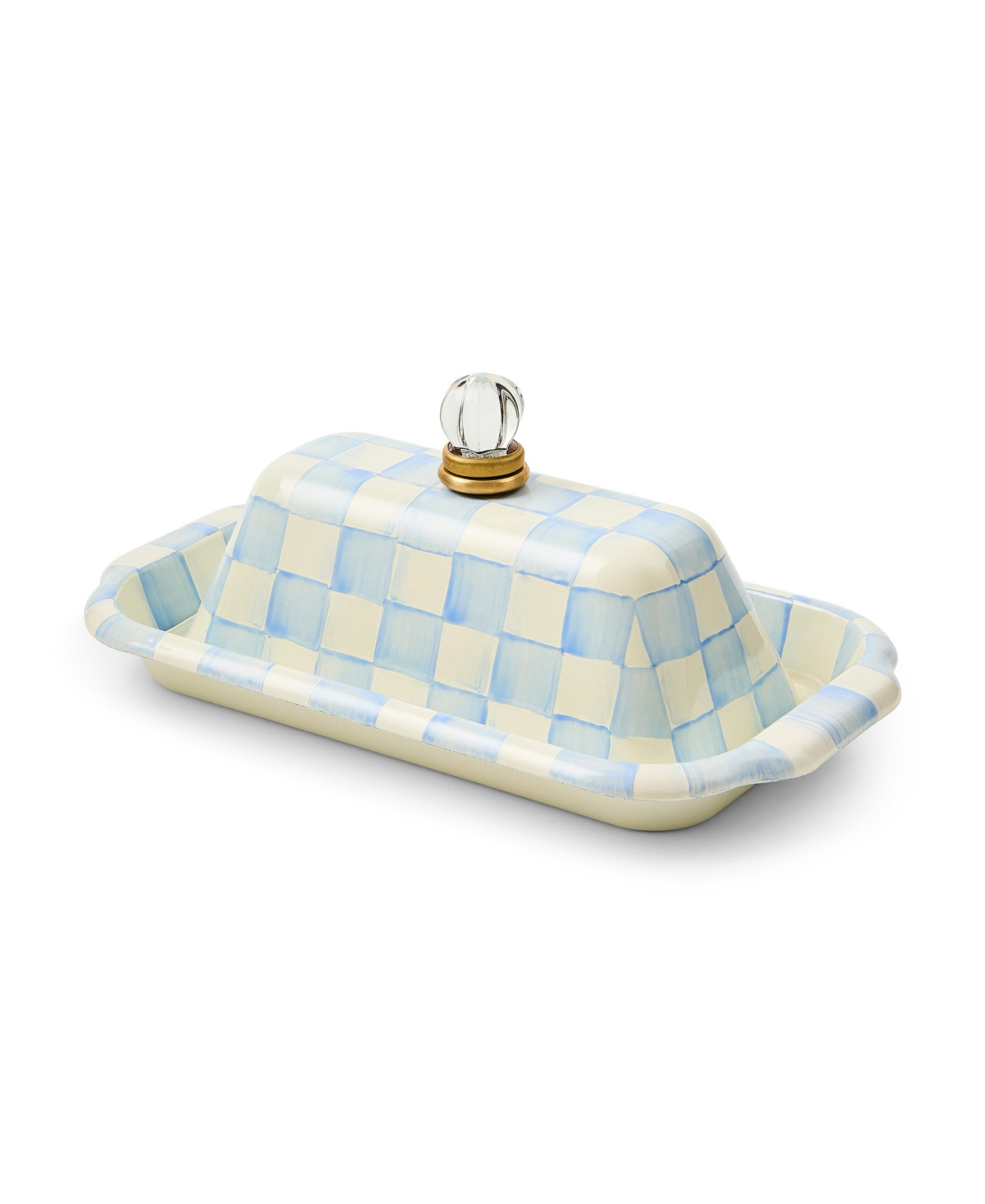 MacKenzie-Childs Check Butter Box - Sky Blue | Macy's