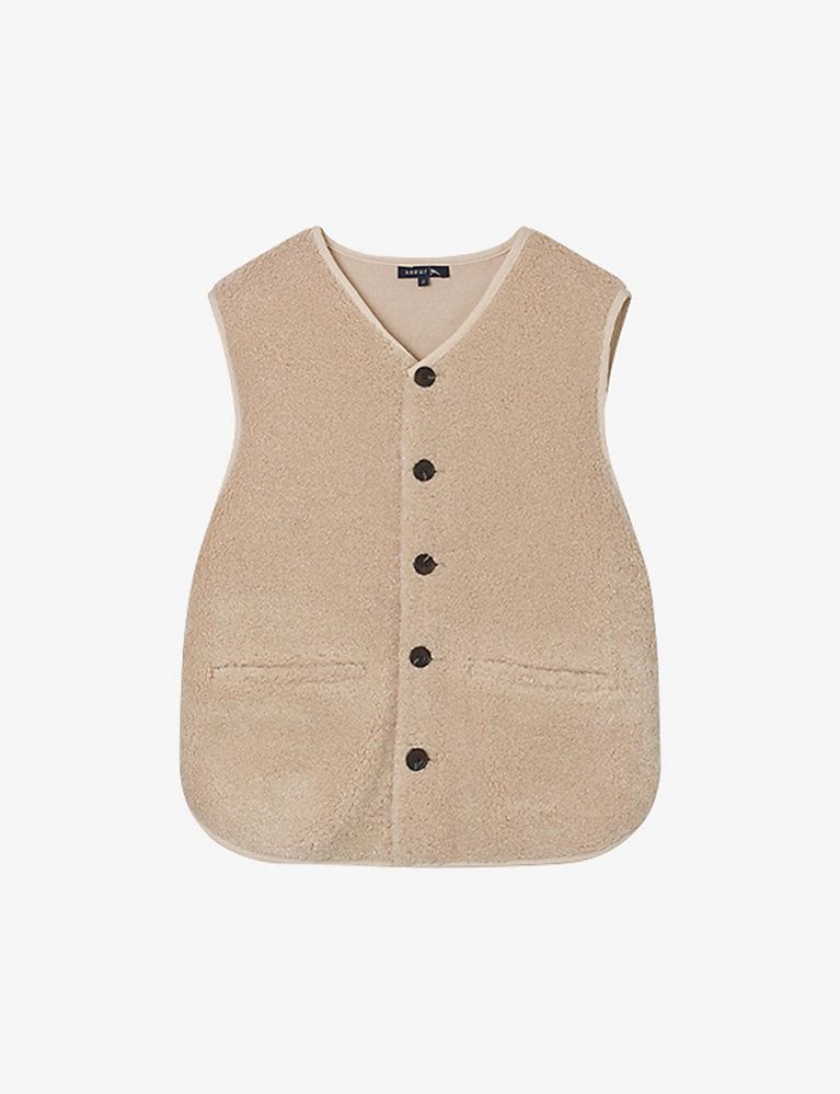 SOEUR Fusil teddy-textured faux-fur gilet | Selfridges