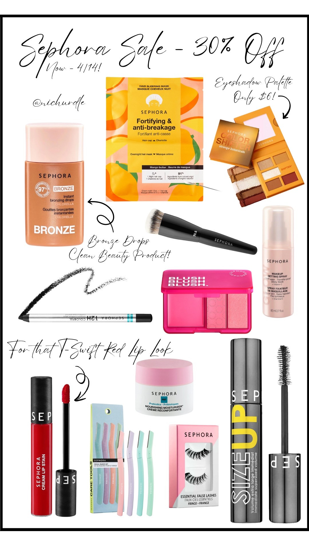 Sephora SALE! 30% off!! Now - 4/14  

#LTKSaleAlert #LTKBeauty #LTKFindsUnder50