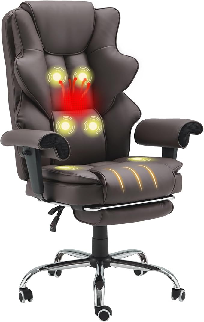 HOMREST 6-Point Massage Executive Chair, Ergonomic Heated Office Chair, Home Office Desk Chair wi... | Amazon (US)