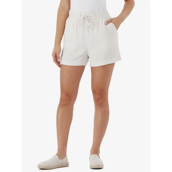 Time and Tru Women's Linen Blend Pull On Shorts, Sizes XS-XXXL - Walmart.com | Walmart (US)