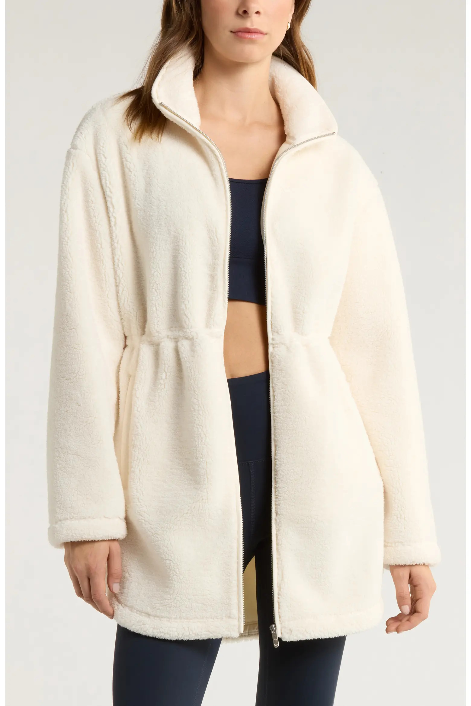 Zella Faux Shearling Longline Jacket (Women) | Nordstromrack | Nordstrom Rack