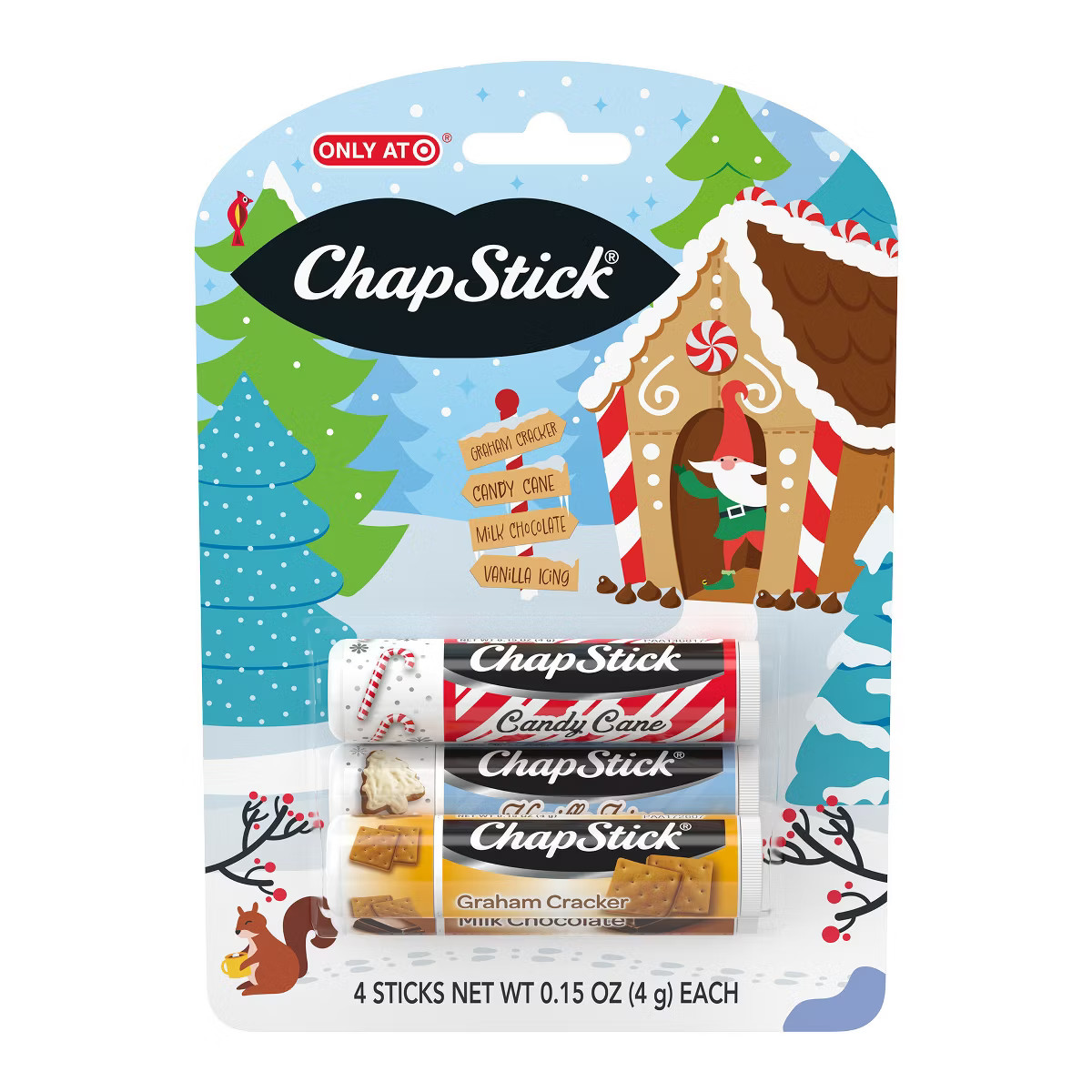 Chapstick GingerBread, Holiday Graham Cracker, Candy Cane, Vanilla Icing and Milk Chocolate Lip B... | Target
