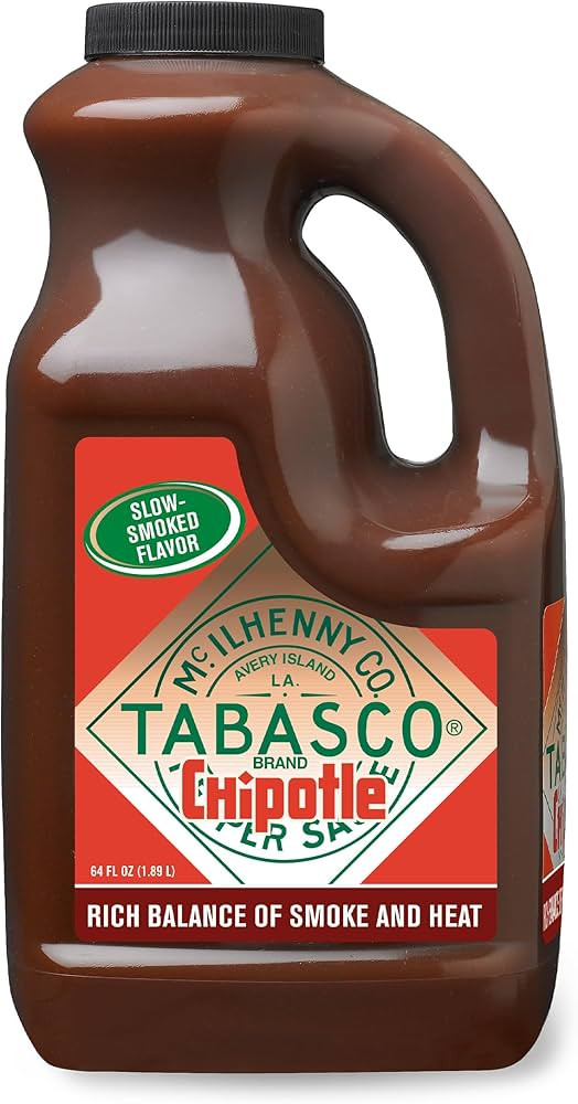 TABASCO® Brand Chipotle Pepper Sauce, Medium Hot Sauce, Bulk Plastic Jug, Smoky & Smooth, Perfec... | Amazon (US)