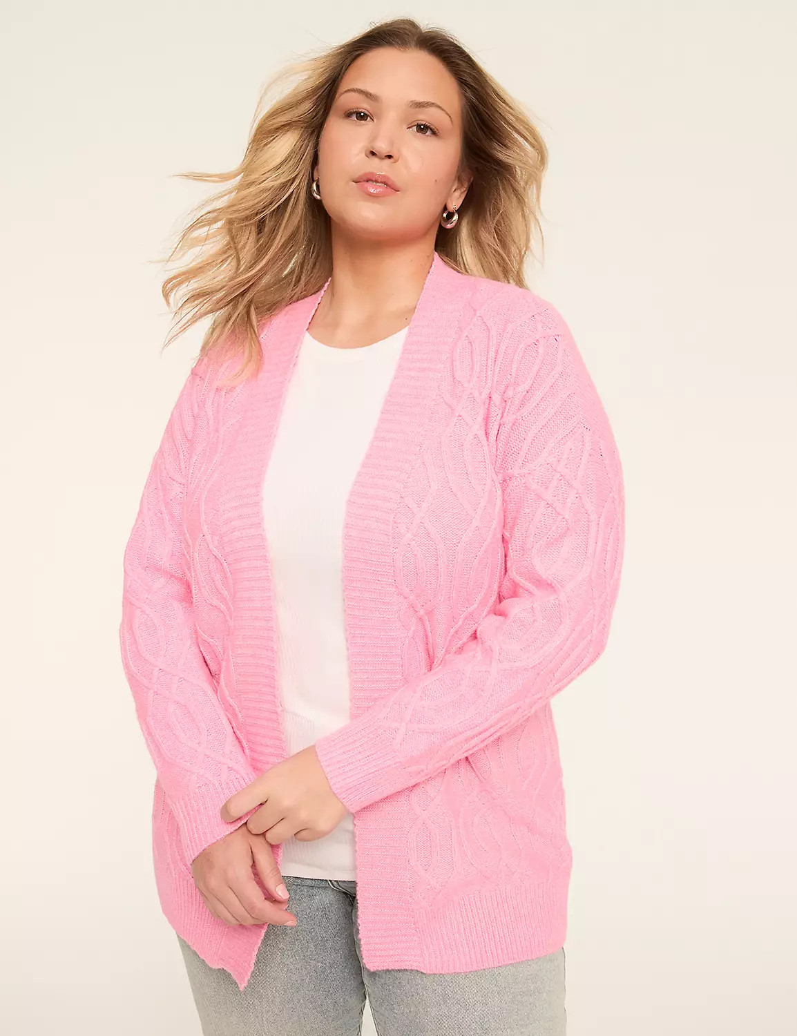 Trellis-Stitch Open-Front Cardigan | LaneBryant | Lane Bryant (US)