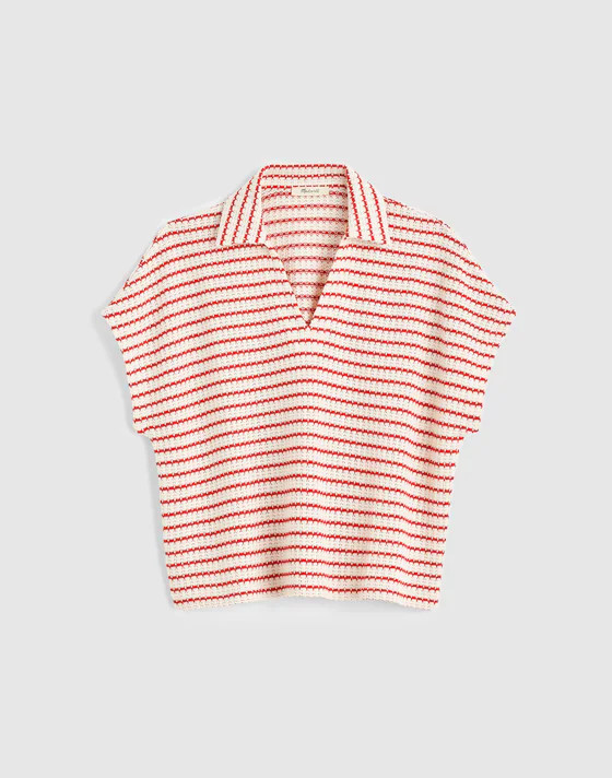 Textured-Knit Johnny-Collar Shirt | Madewell