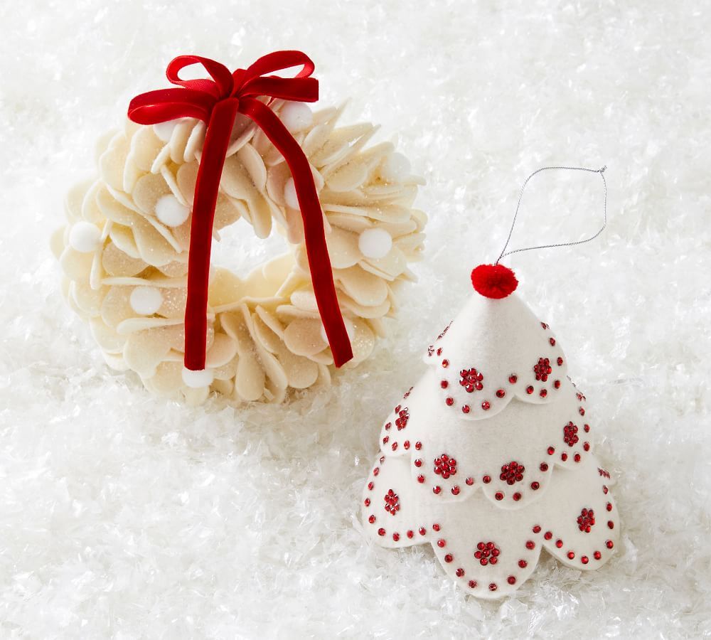 Felt Tree and Wreath Ornaments | Pottery Barn (US)