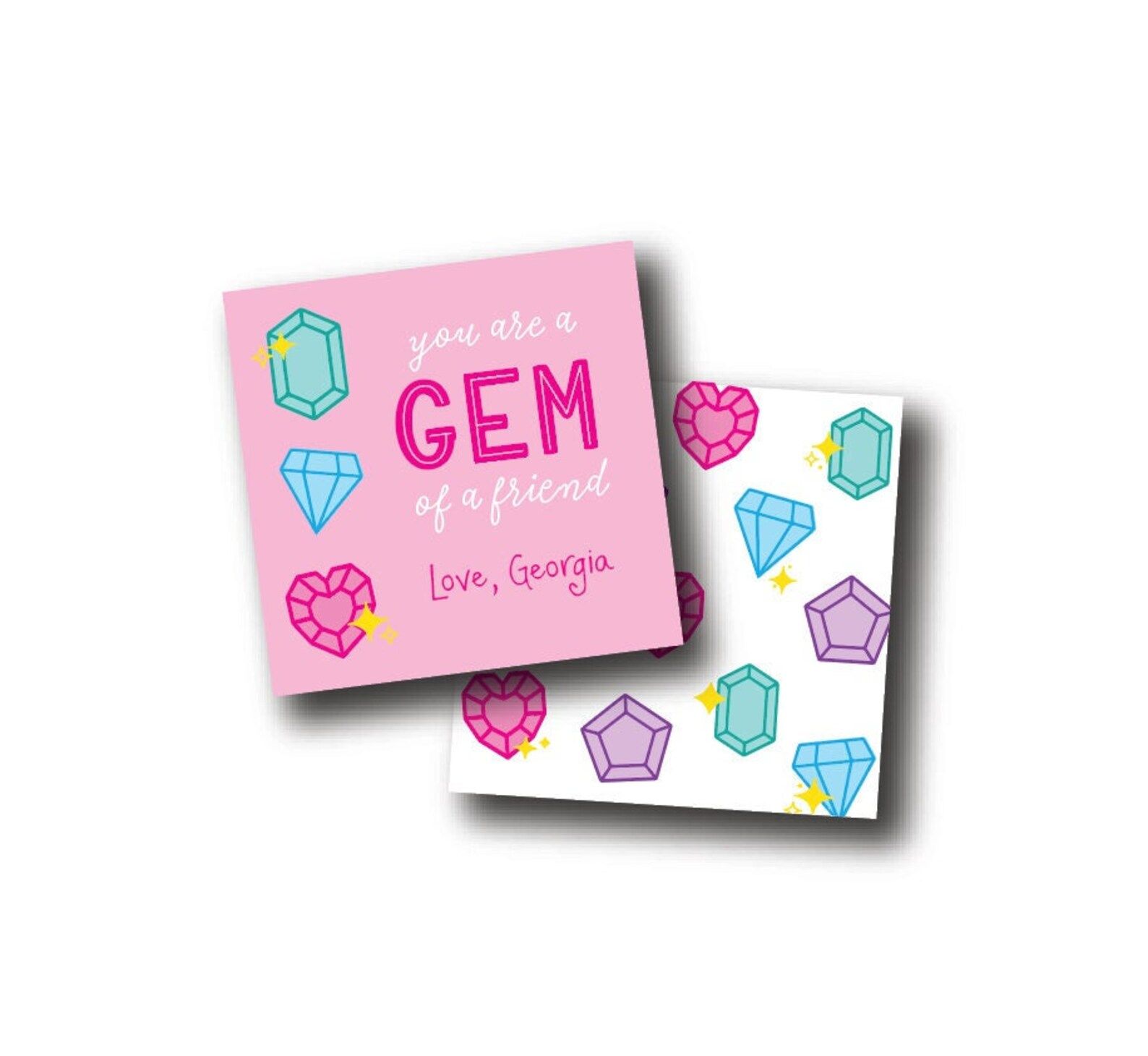 Valentines gift tag for kids, Gem Valentine, You are a gem Valentine, Jewelry valentine, Kids Val... | Etsy (US)