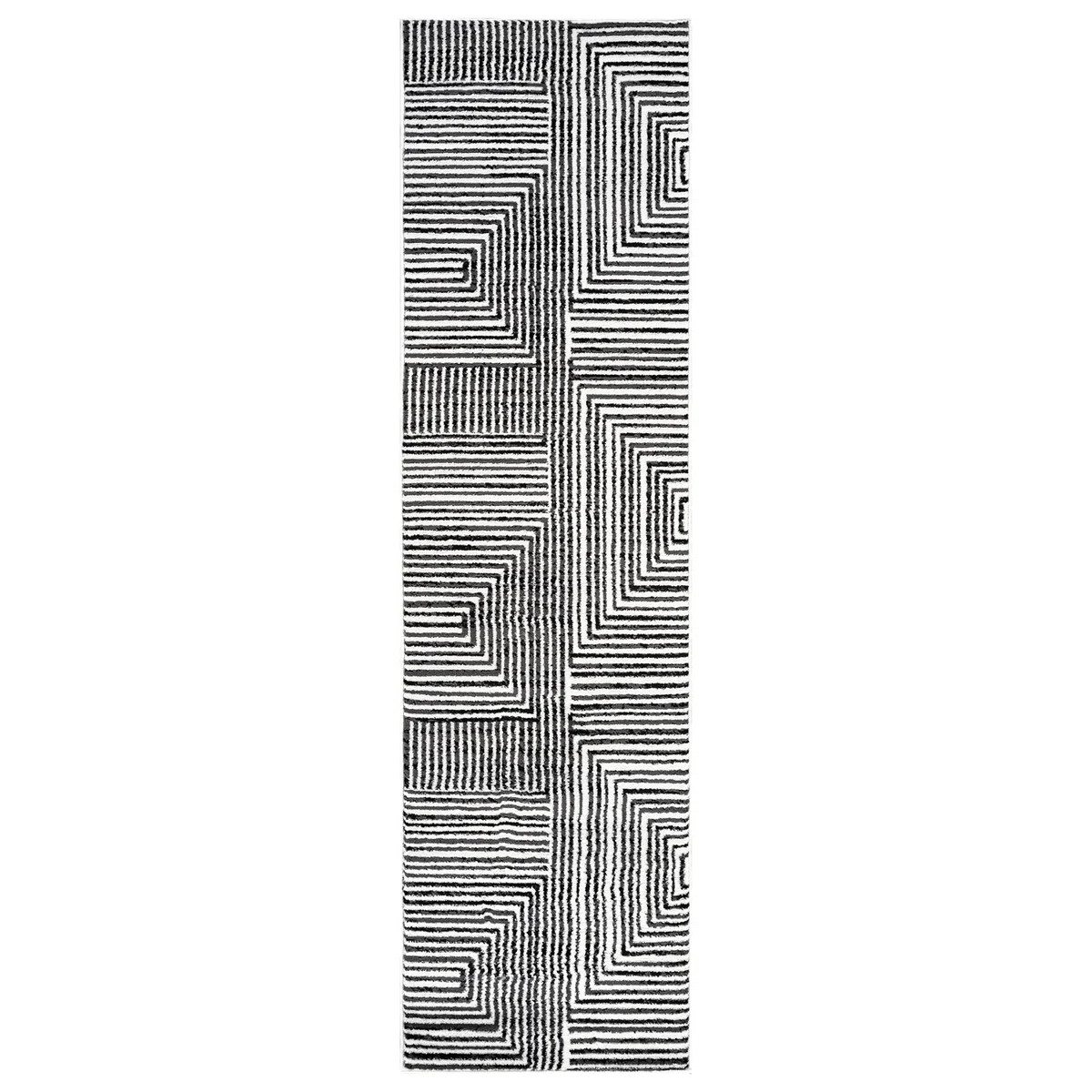 Cream Black Modern Maze Area Rug | Wayfair North America