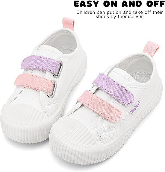 Toddler Boys & Girls Sneaker Adjustable Slip On Canvas Hook and Loops Walking Shoes | Amazon (US)