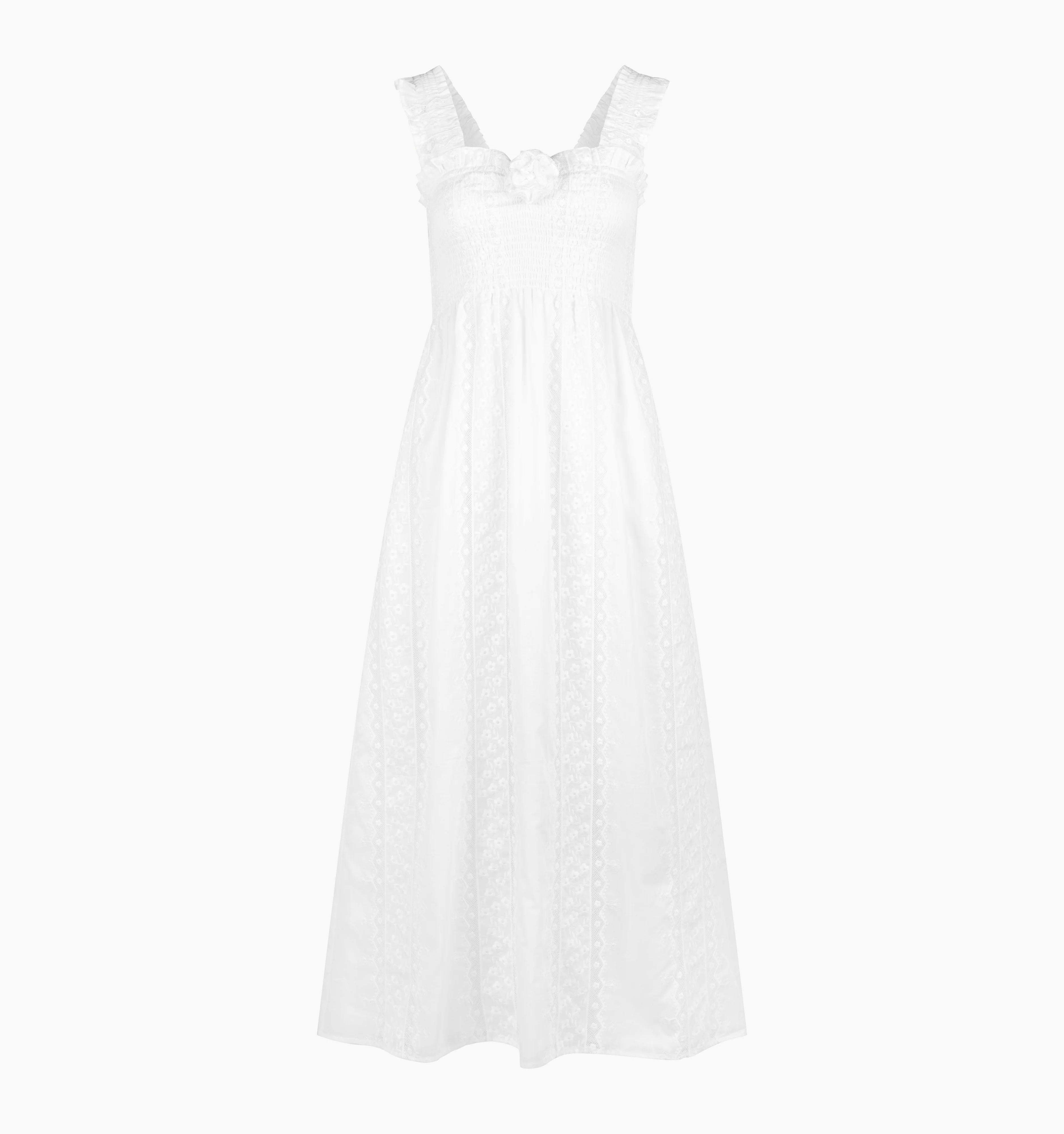 The Rosetta Nap Dress | White Broderie Voile / XL | ® | 100% Cotton | Hill House Home | Hill House Home US