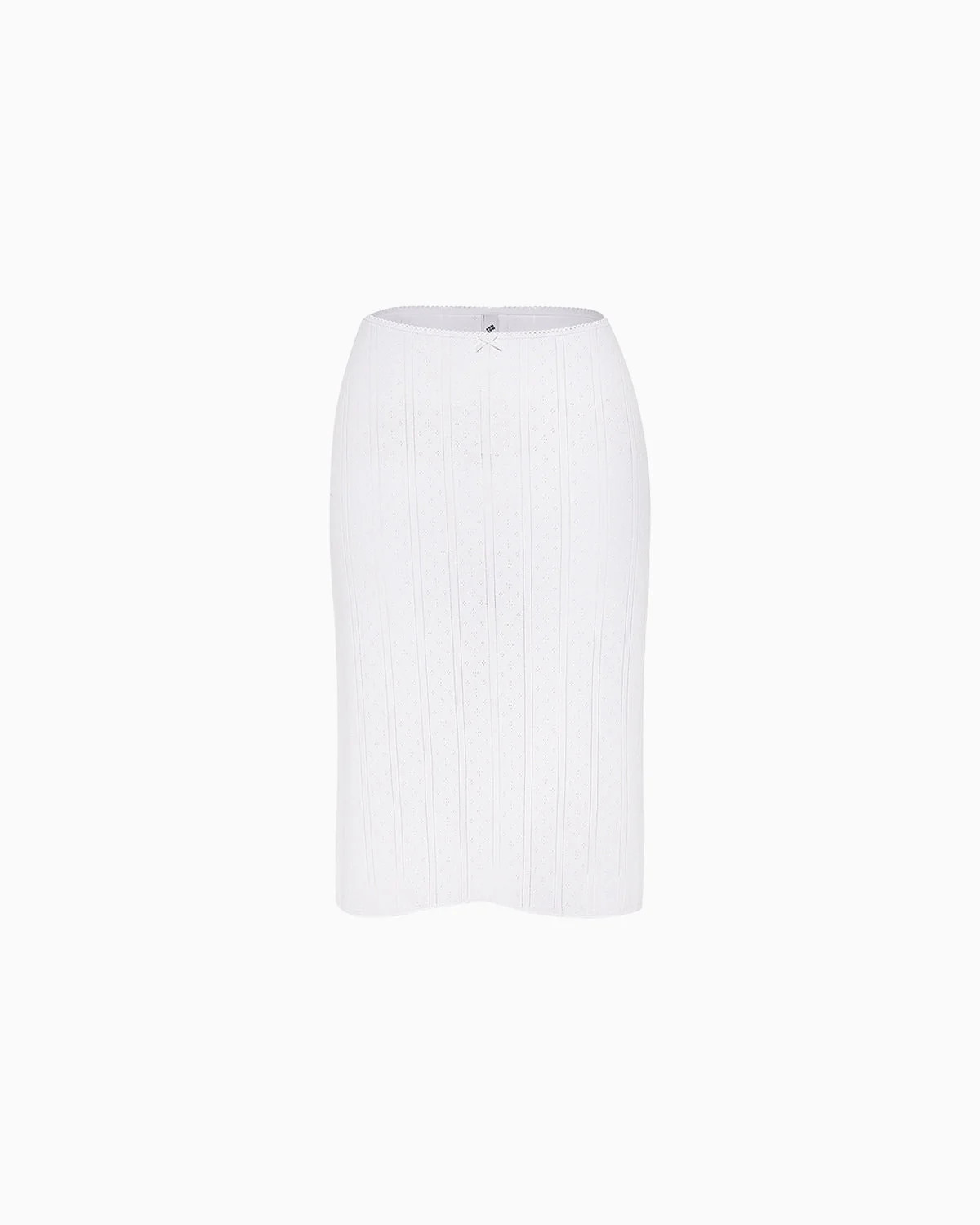 The Slip Skirt: White Pointelle | Shop.app