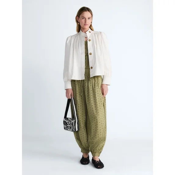 Scoop Women’s Cropped Ruched Jacket, Sizes XS-XXL | Walmart (US)
