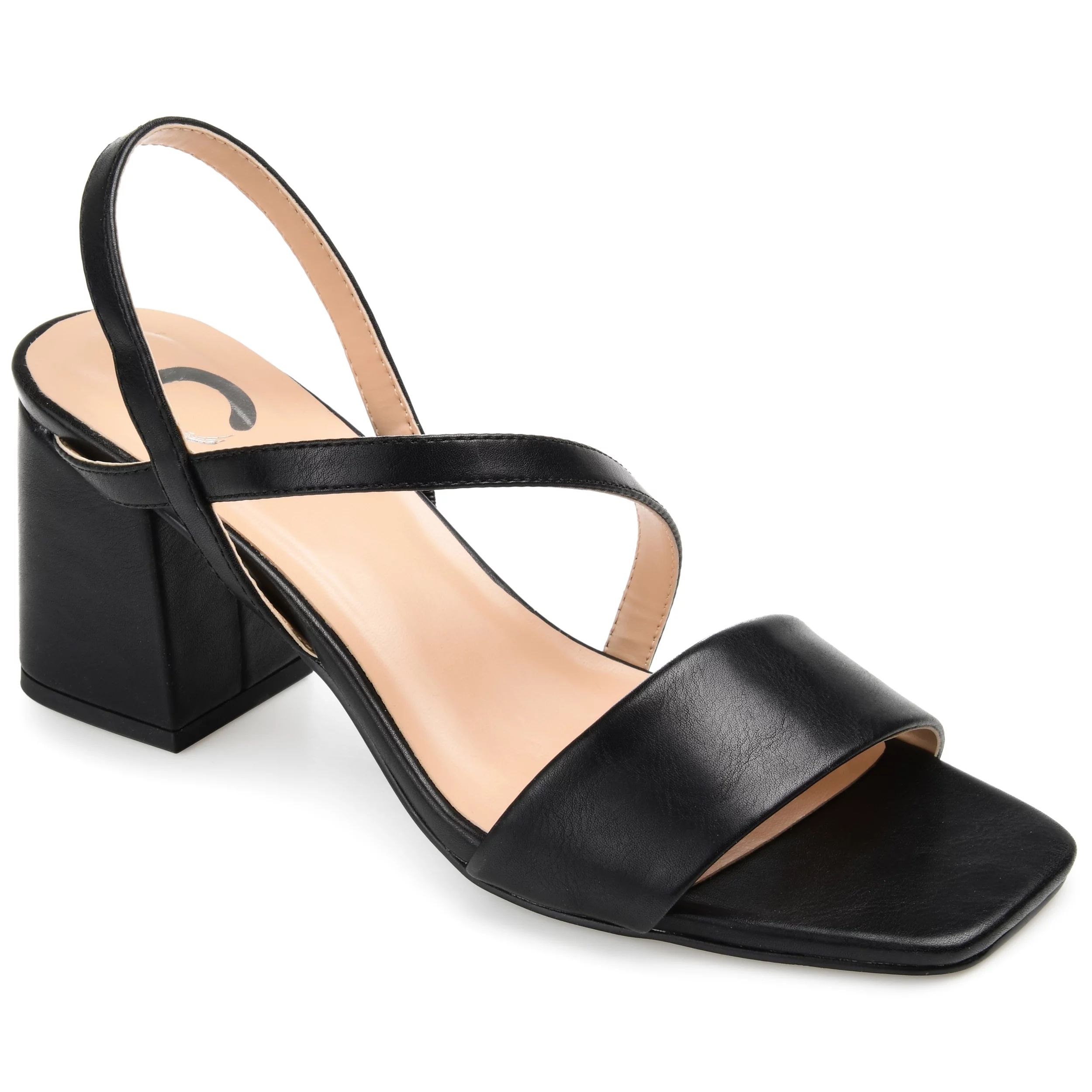 Journee Collection Womens Lirryc Wide Width Open Square Toe Block Heel Sandals | Walmart (US)