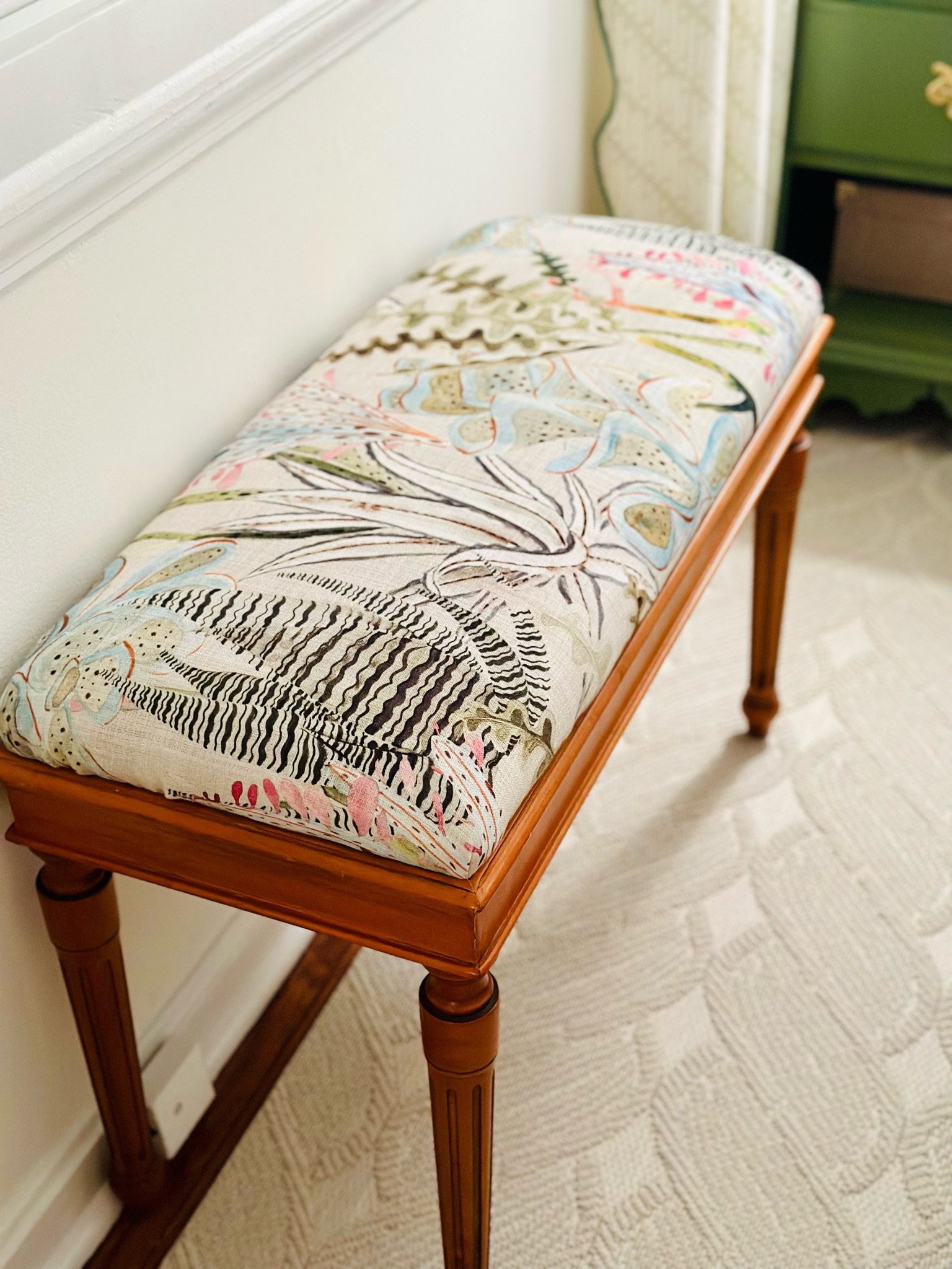 The best fabric!! Perfect for upholstering a bench, curtains, pillows and so much more!!! 