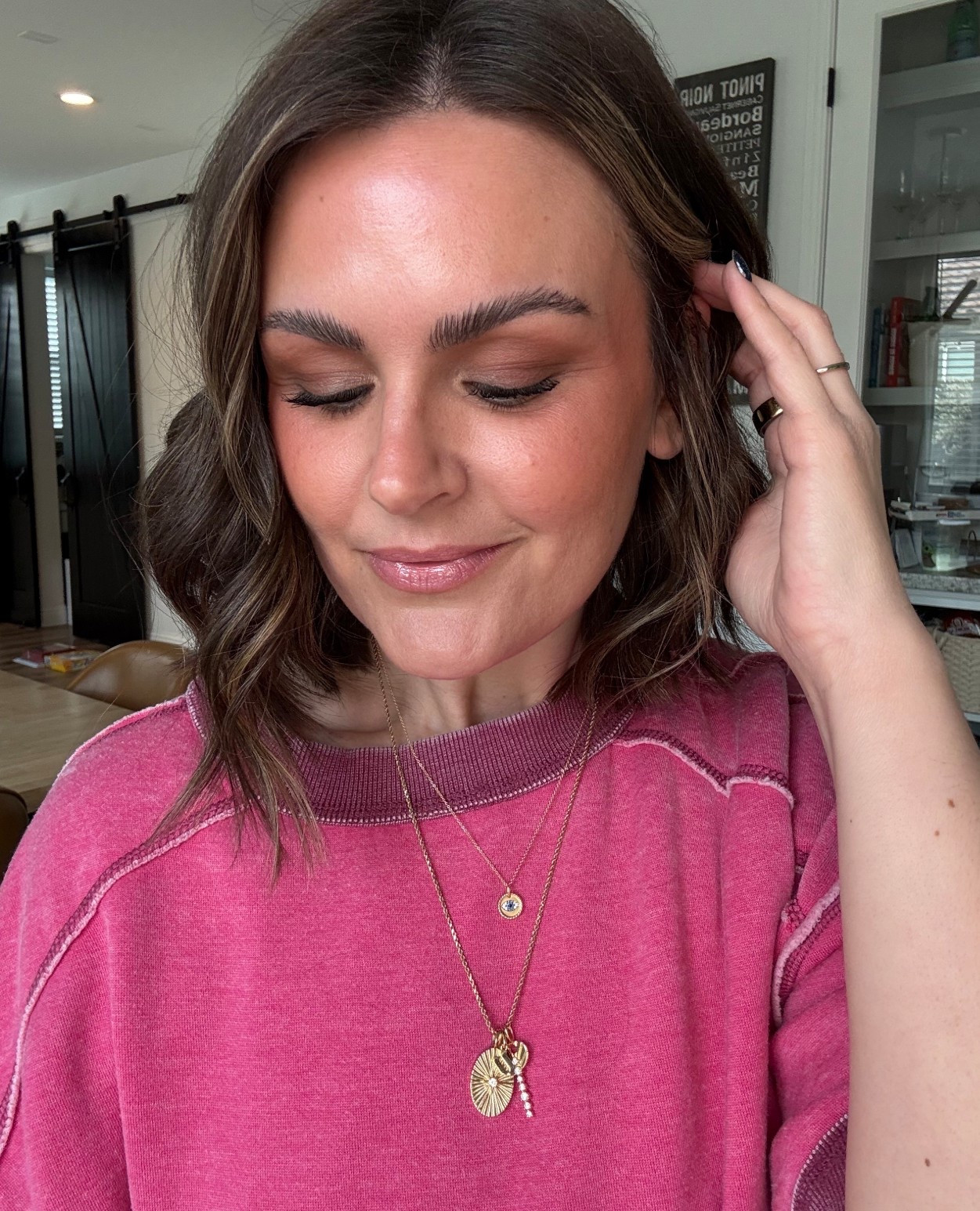 Jewelry stack! Necklaces with charms, oura ring, affordable stacking rings 

#LTKBeauty #LTKOver40 #LTKootd