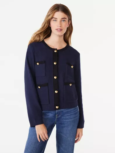 Button-Front Sweater-Jacket