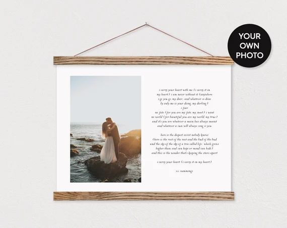 Custom Photo and Poem on Canvas With Wood Magnetic Poster | Etsy | Etsy (US)