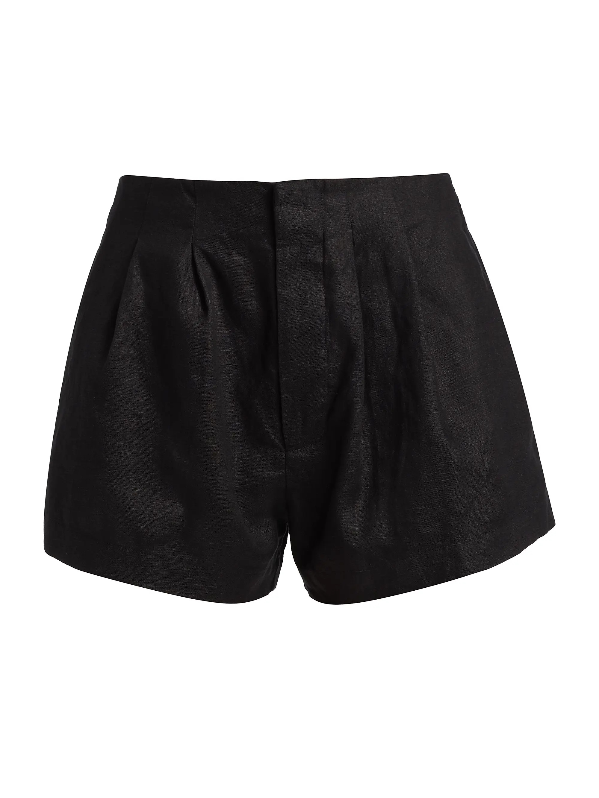 DÔEN Larue Pleated Linen Shorts | Saks Fifth Avenue | Saks Fifth Avenue