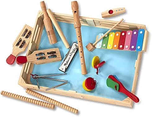 Melissa & Doug Deluxe Band Set with Wooden Musical Instruments & Storage Case | Amazon (US)