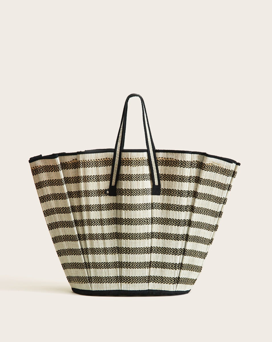 Mini Tropez Kaimu Bag Blackwhite | Veronica Beard