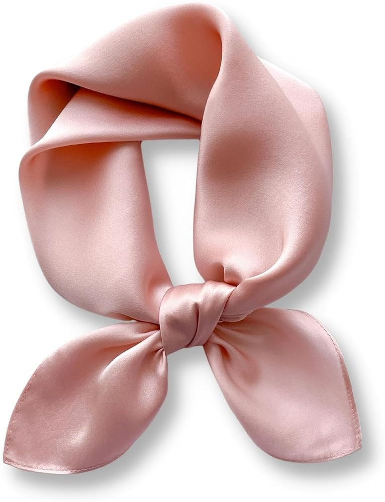 PoeticEHome Solid Color Mulberry Silk Scarf - Lightweight 26" Square Neckerchief for Women's Neck... | Amazon (US)