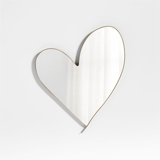 Large Heart Brass Metal Wall Mirror by Leanne Ford + Reviews | Crate & Kids | Crate & Barrel