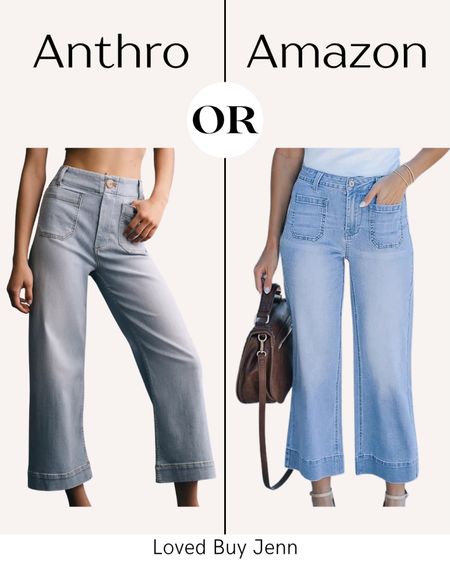 This or that! These top selling jeans for any budget. Loving the wide leg capri style this season!

Jean / capris / denim / summer outfit / Anthropologie / Amazon fashion 

#LTKFindsUnder100 #LTKOver40 #LTKStyleTip