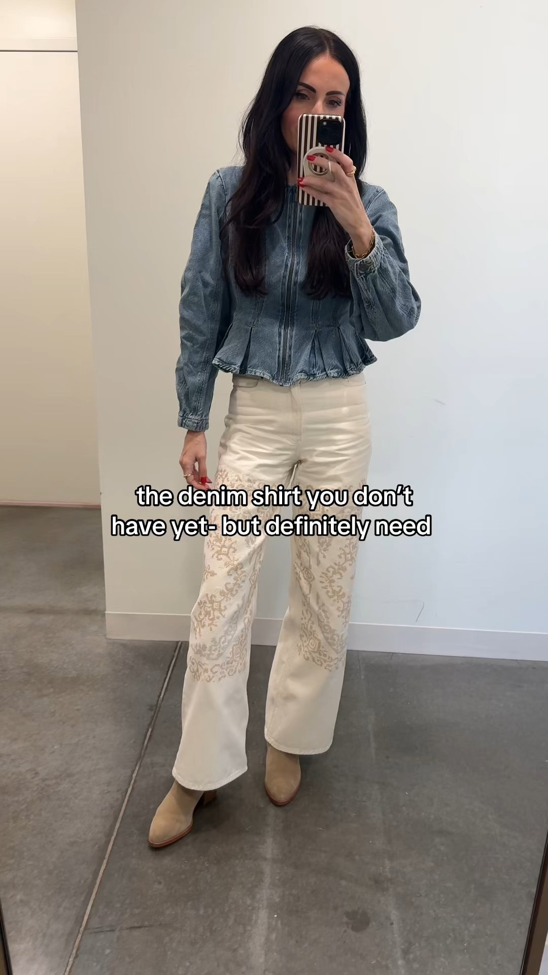 I don’t usually do peplum- but this one stood out. Fit is tts and I can’t wait to wear it with jeans too. Linking in LTK. 