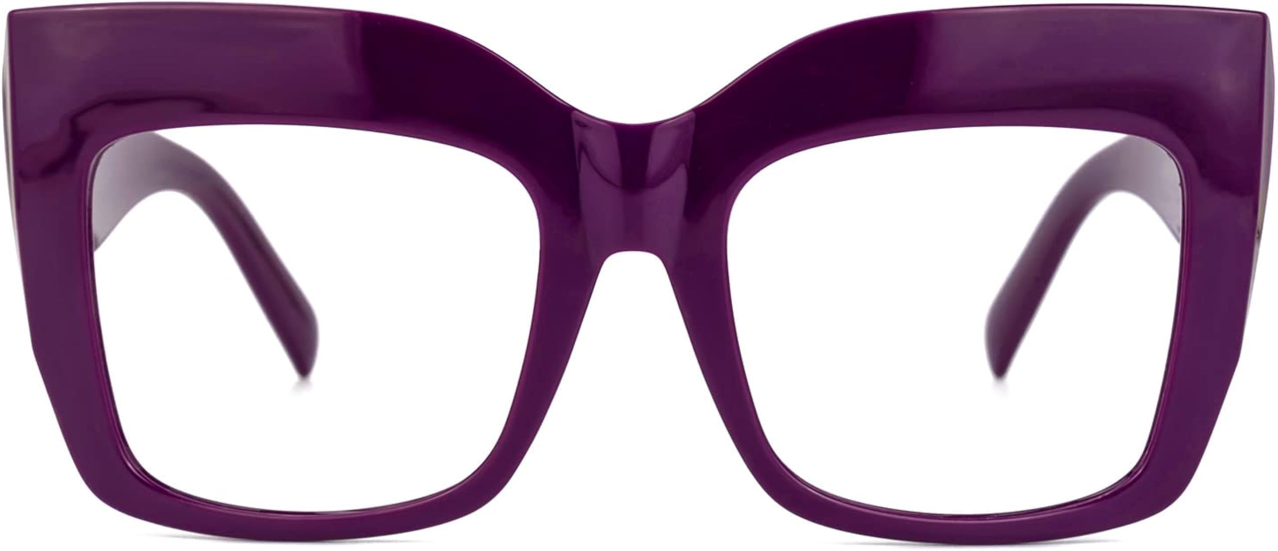 Zeelool Vintage Oversized Thick Cat Eye Glasses for Women with Non-prescription Clear Lens FP0668 | Amazon (US)