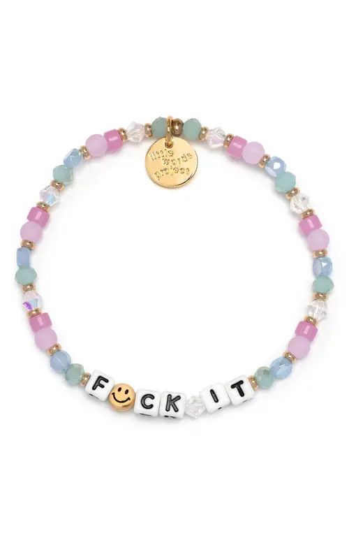 Little Words Project Fck It Beaded Stretch Bracelet in Pink at Nordstrom, Size Small | Nordstrom