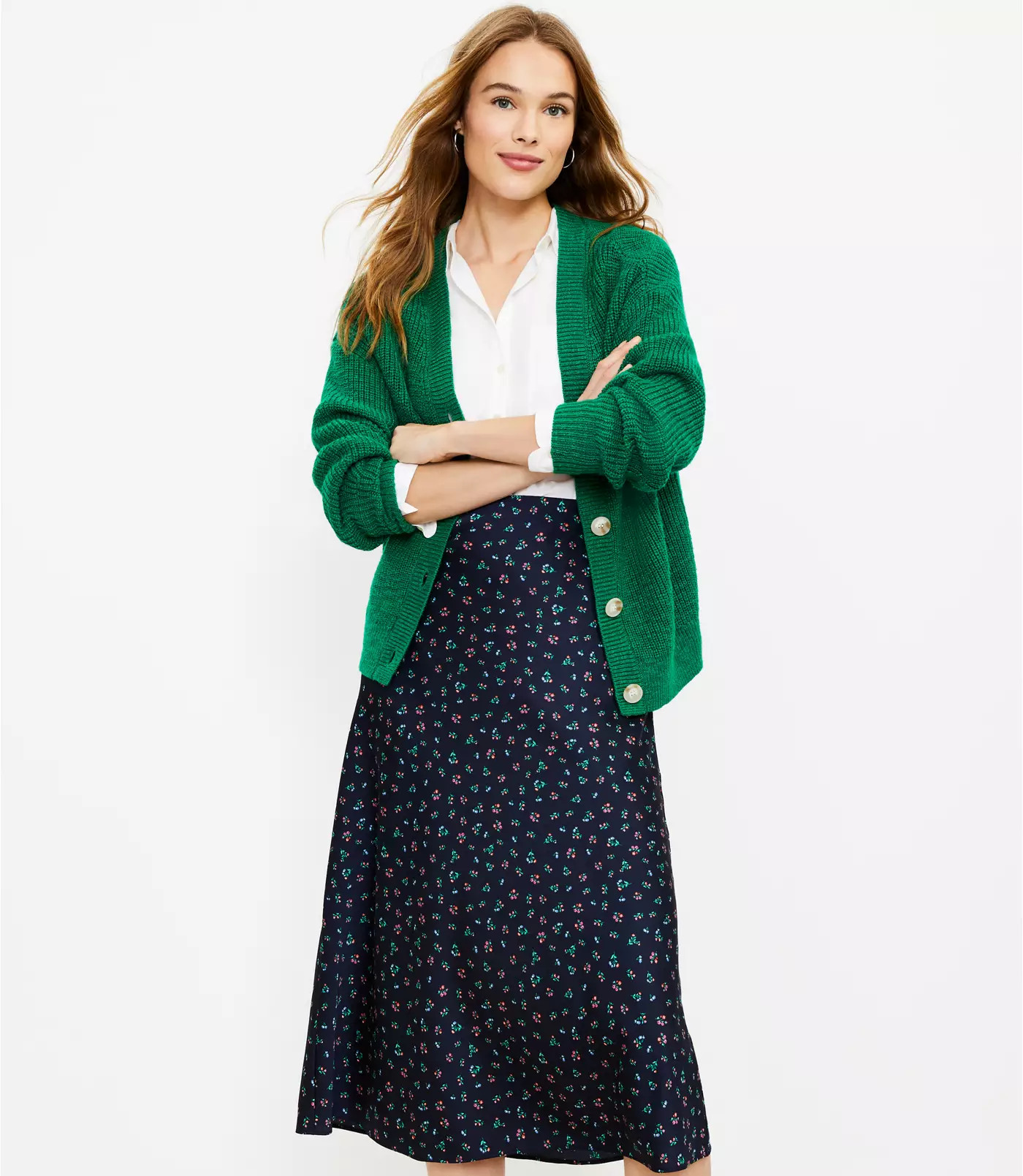 Floral Midi Skirt | LOFT