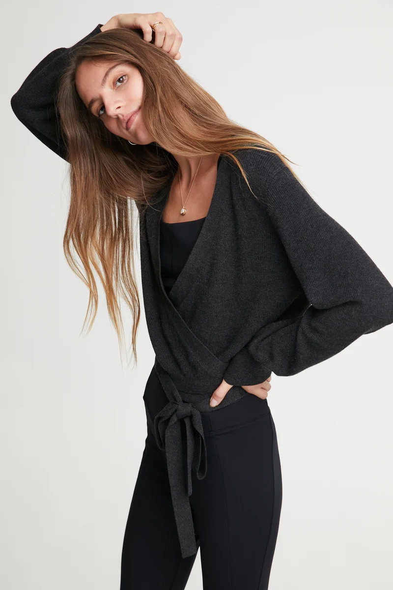 Lodi Pointelle Knit Wrap Cardigan | Bandier
