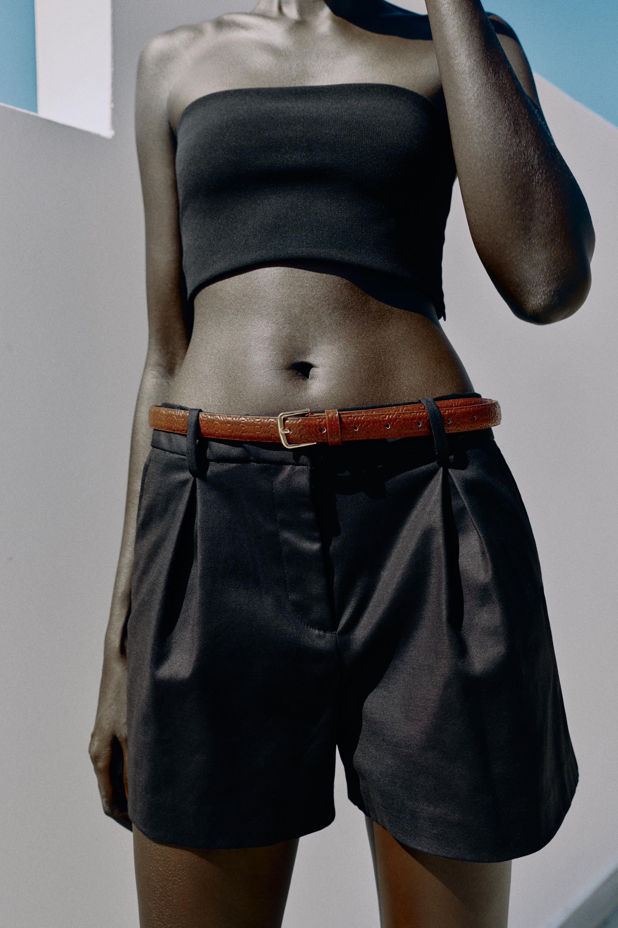 HIGH-WAISTED SHORTS WITH BELT | Zara US
