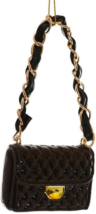 The Bridge Collection Women's Black & Gold Handbag Ornament - Elegant Glass Fashion Purse Christm... | Amazon (US)
