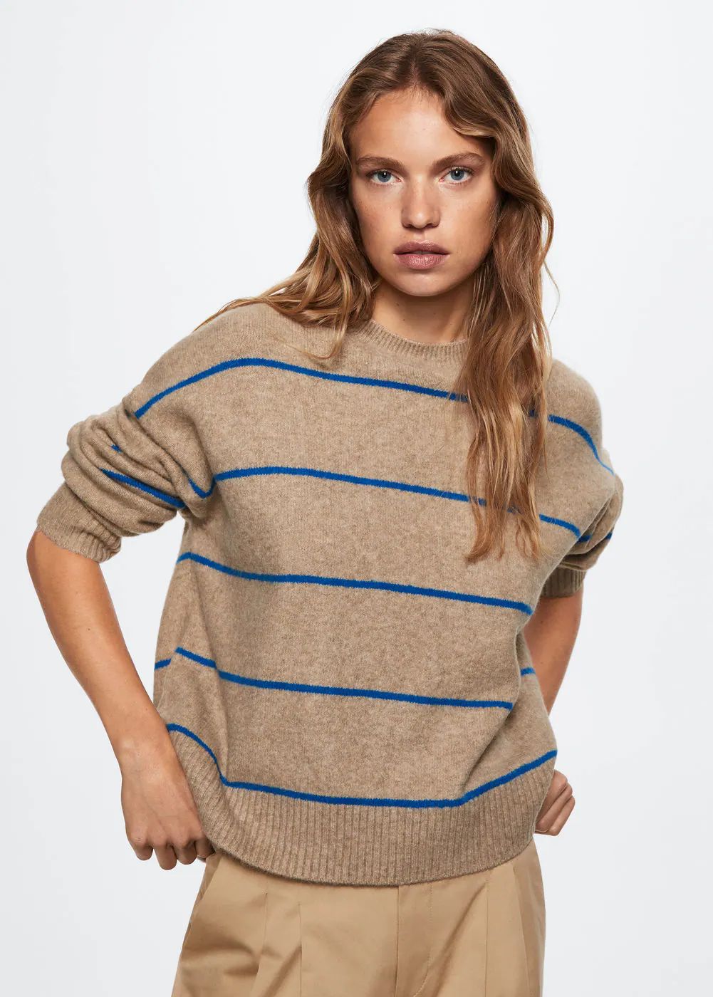 Round-neck knitted sweater | MANGO (US)