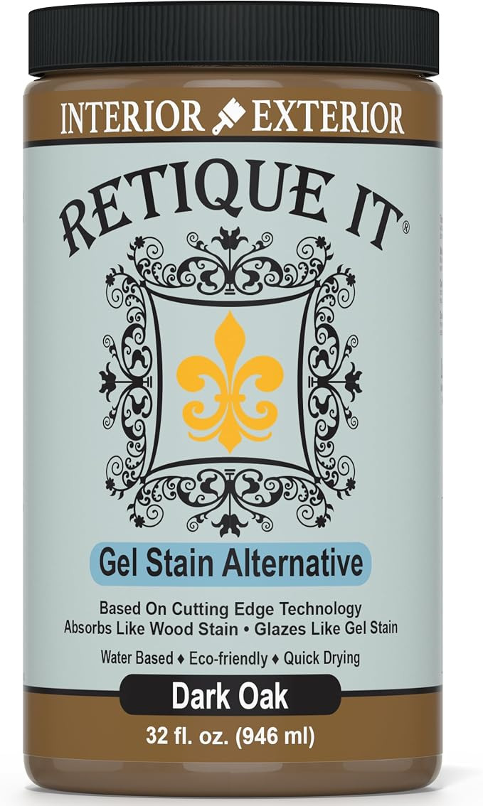 Water-Based Gel Stains by Retique It (32oz Stain, 25 Dark Oak) | Amazon (US)