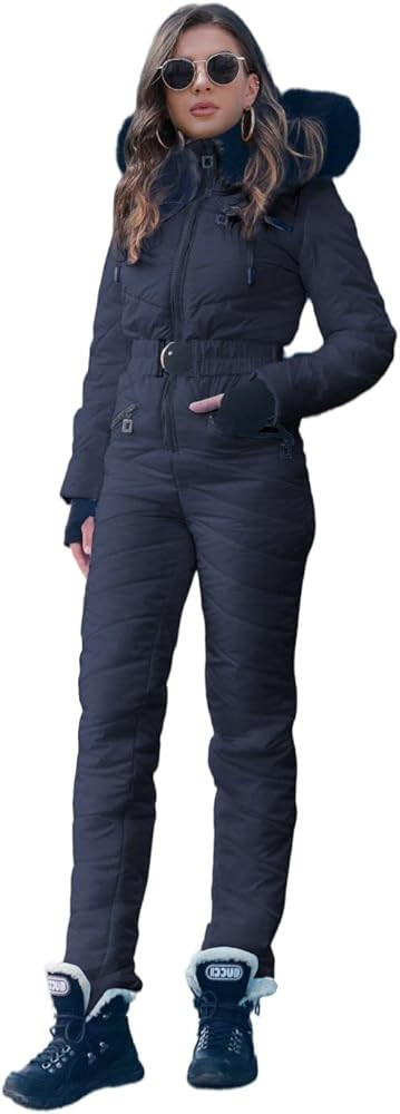 Yousify Womens Onesies Ski Suit Winter Outdoor Sports Waterproof Snowsuit Jumpsuits Jacket | Amazon (US)