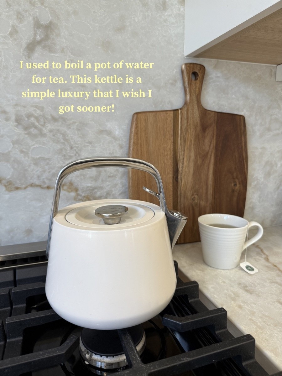 This tea kettle has made my life so much easier! I used to boil a pot of water when I wanted tea so this kettle has been a game changer! 

Comes in 9 colors! I have the cream
•
•
Aesthetic kitchen, tea kettle, ceramic kettle, hot tea kettle, stove top kettle 


#LTKfoodie #LTKHome #LTKSpringSale