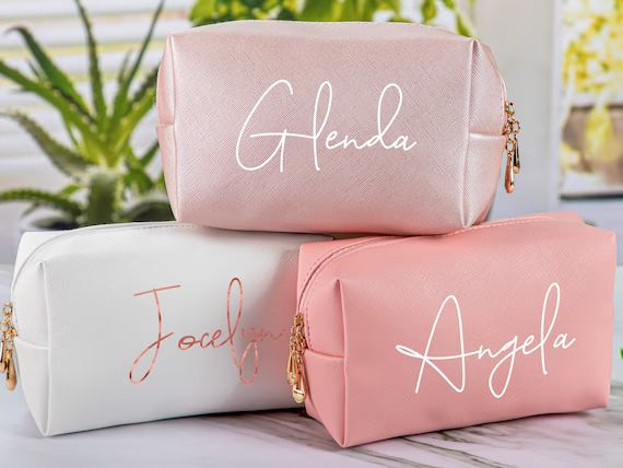 Personalized PU Leather Makeup Bagbridesmaid Gifts - Etsy | Etsy (US)