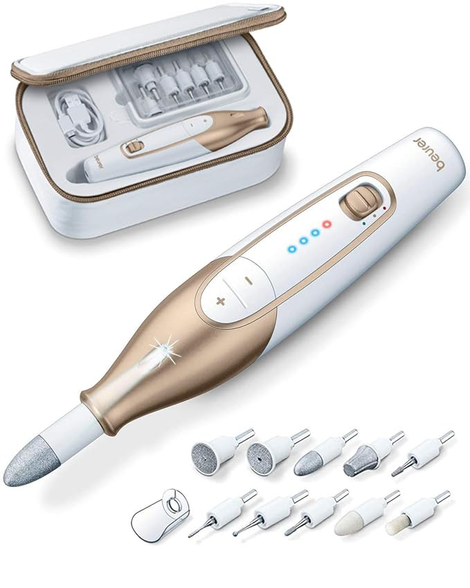 Beurer 14-piece Professional Manicure & Pedicure Nail Drill Kit, Cordless, 10 Attachments, 3 Speed S | Amazon (US)