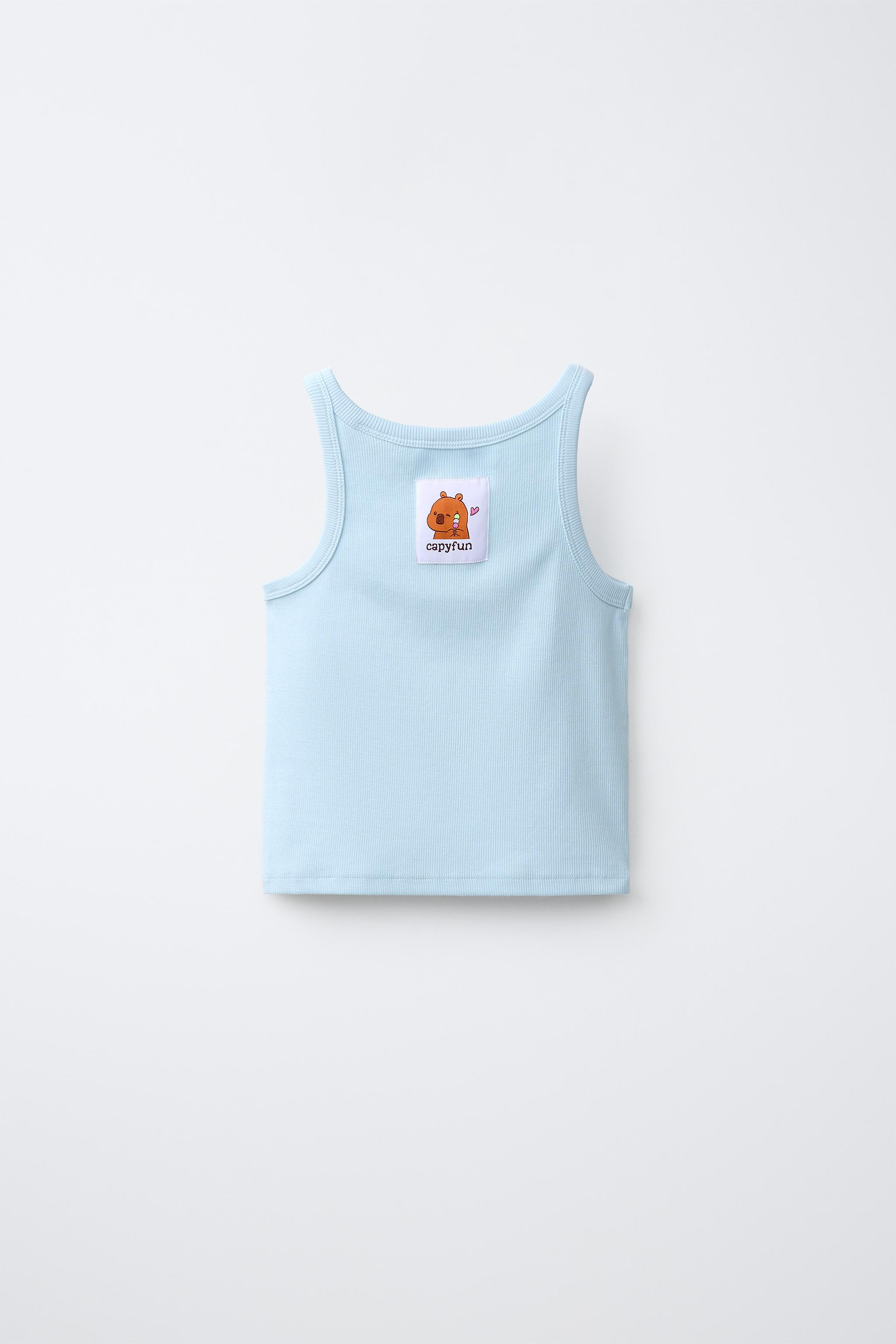 CAPYFUN \u00a9 CAPYBARA RIBBED TOP | Zara UK