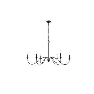 Timeless Home Roman 48 in. W x 25 in. H 6-Light Matte Black Pendant | The Home Depot