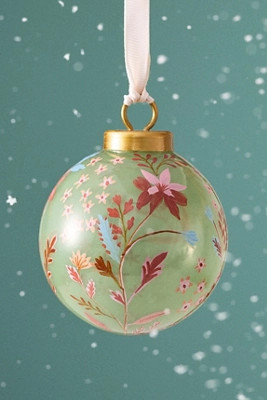 Handpainted Floral Glass Ornament | Anthropologie (US)