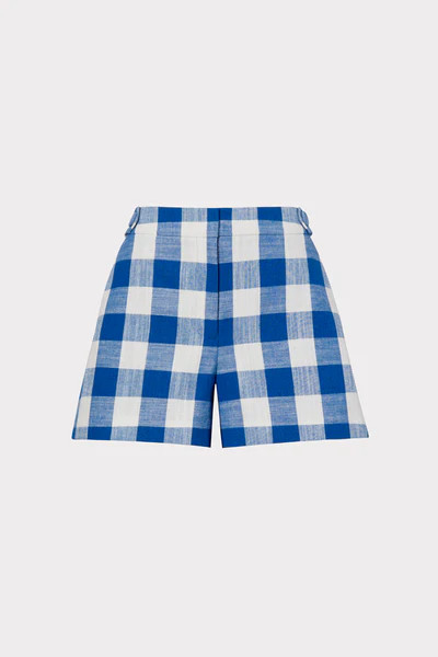 Aria Linen Gingham Shorts | MILLY