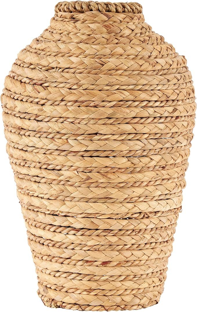 Deco 79 Seagrass Handmade Braided Vase, 8" x 8" x 13", Brown | Amazon (US)