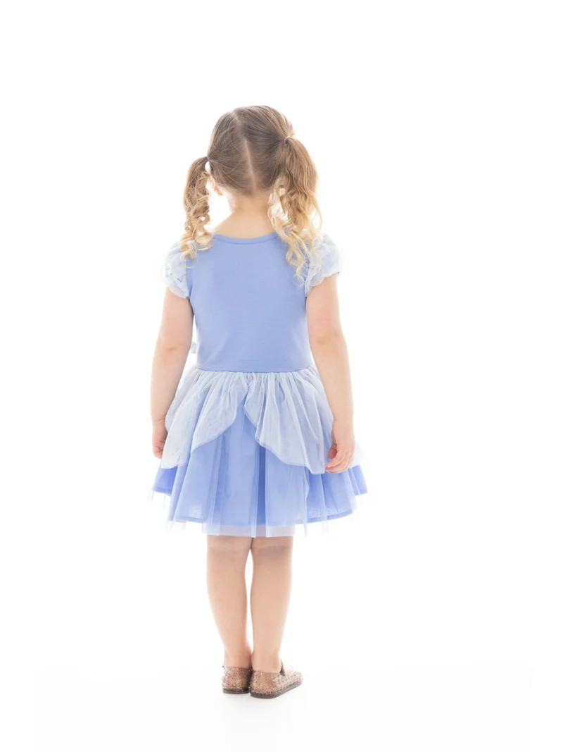 Disney Princess Toddler Girls Cinderella Cosplay Dress with Puff Sleeves, Sizes 12M-5T | Walmart (US)