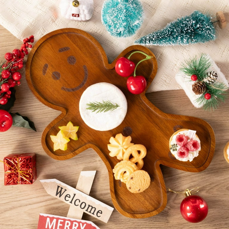 Holiday Time Acacia Wood Gingerbread Man Board, 14 x 9.84 x 0.78 in, Kitchen Serving Board | Walmart (US)